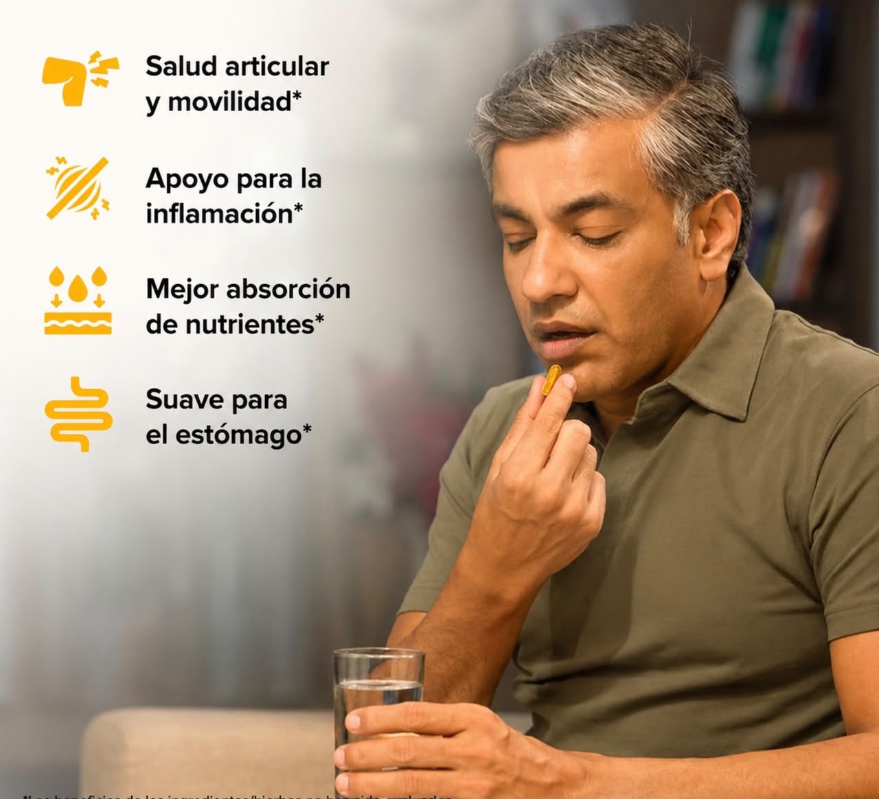 Suplemento de cúrcuma y curcumina Lakadong - Apoyo antiinflamatorio